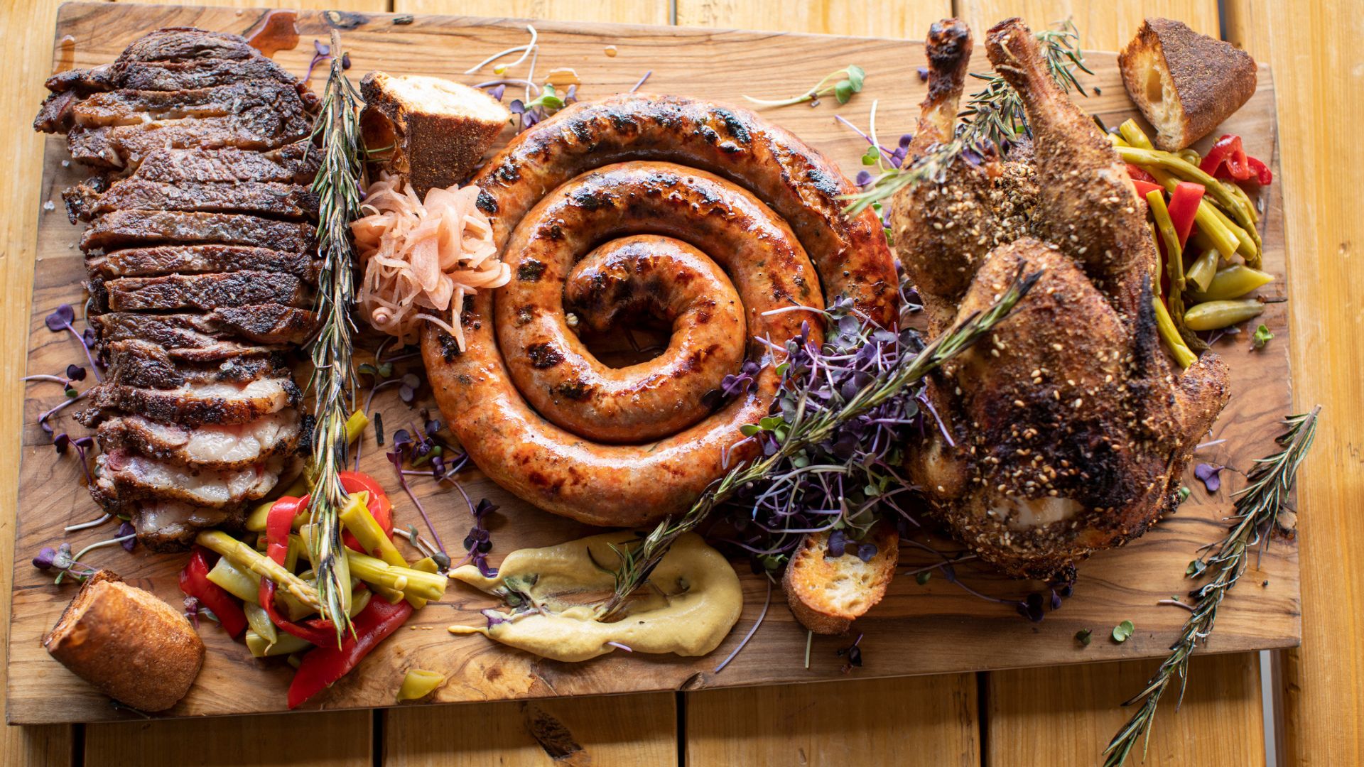 A platter of roasted meats