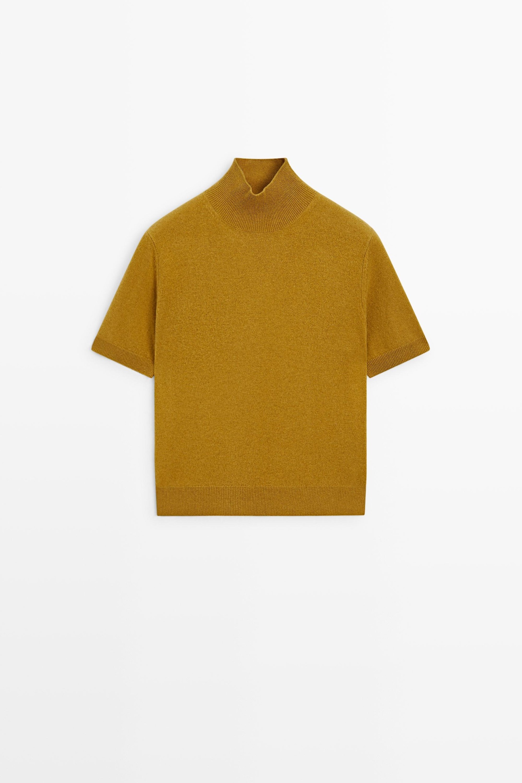 Massimo Dutti, Wool-Cashmere Blend Short Sleeve Knit Sweater