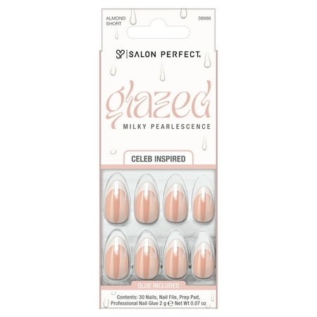 Salon Perfect Artificial Press on Nails, 250 Glazed French