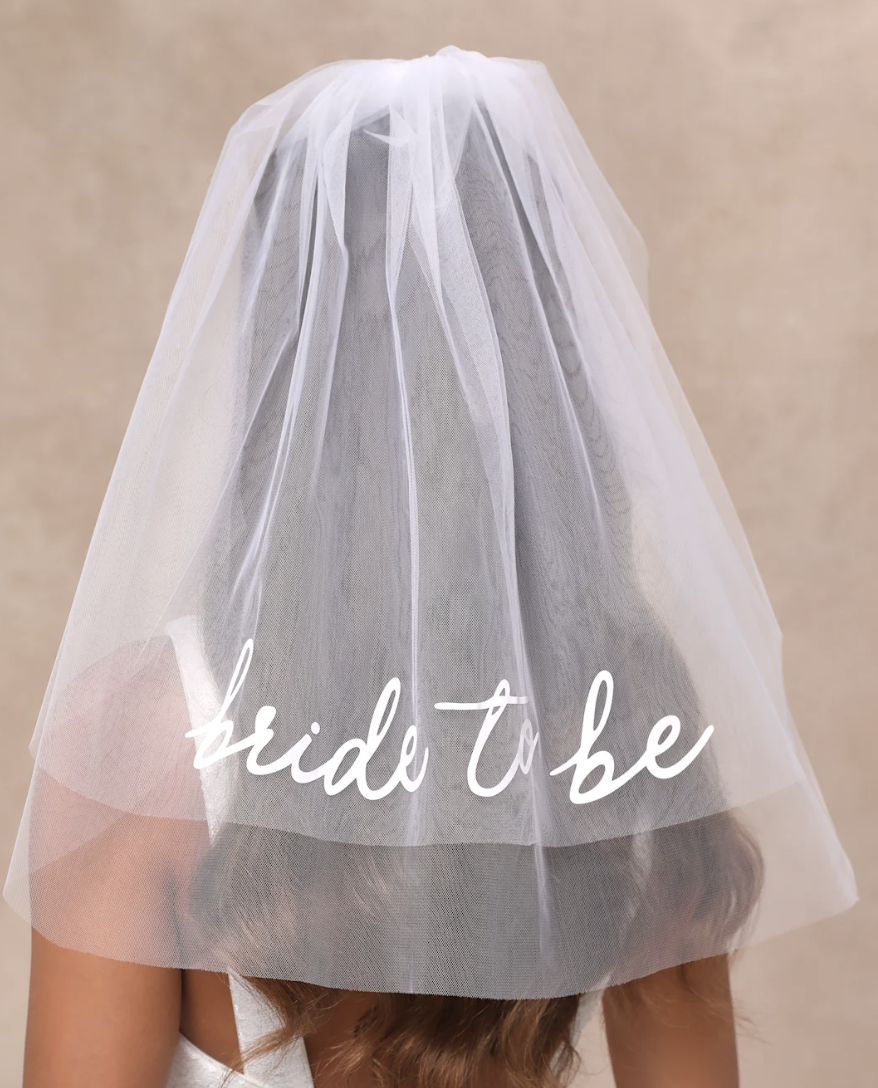 Lulus, Bride to Be White Tulle Layered Short Veil