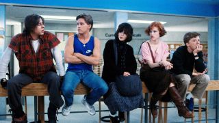 A screenshot of the five protagonists sitting down in The Breakfast Club