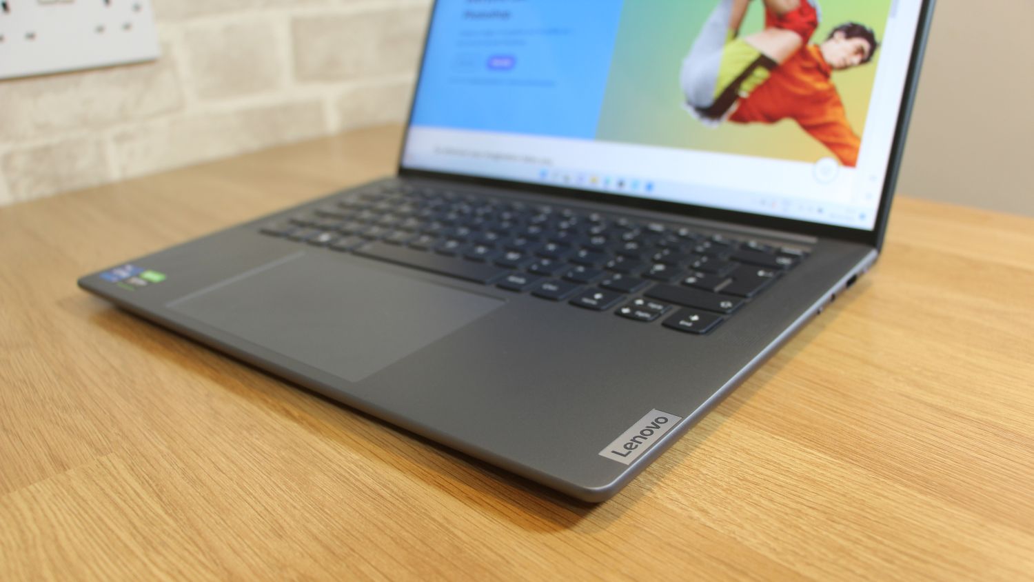 Lenovo Yoga 7 Slim Pro X_right angle close up of laptop.