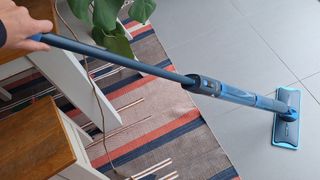 Philips OneUp 5000 electric mop in reviewer's kitchen