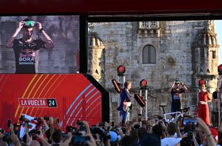 Primoz Roglič during the 2024 Vuelta a España team presentation