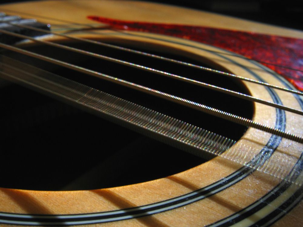 Guitar strings, simple harmonic motion