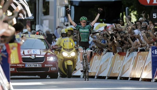 Thomas Voeckler (Europcar) won his second stage of the 2012 Tour de France.