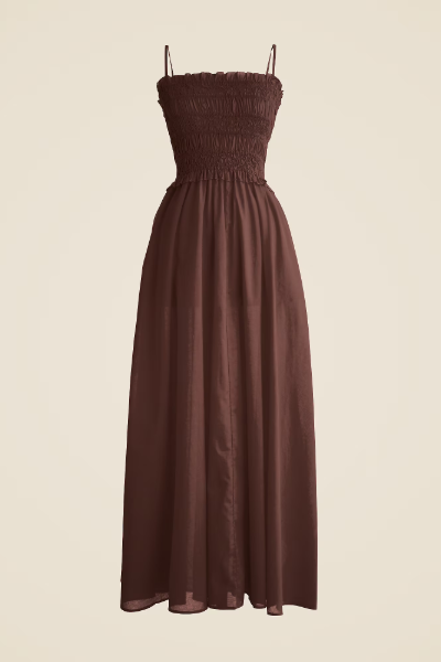 J.Crew, Smocked Maxi Dress in Raspberry Print