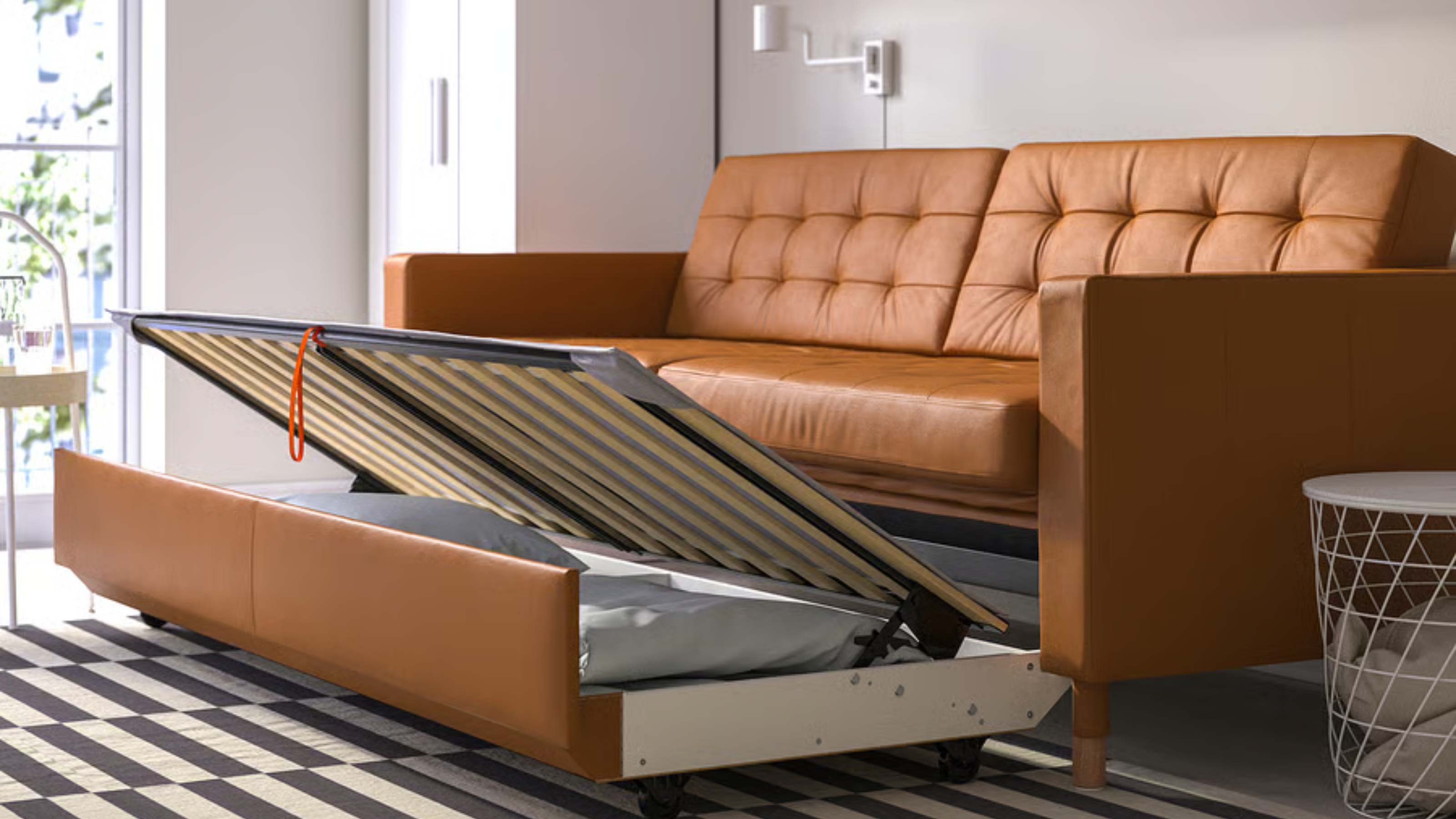 IKEA LANDSKRONA sofa bed in modern living room.