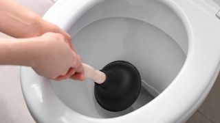 Using plunger in a toilet