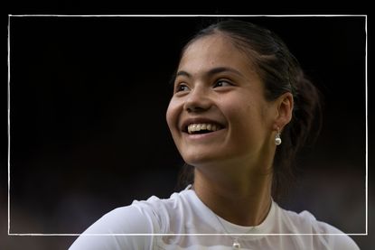 a close up of tennis player Emma Raducanu smiling