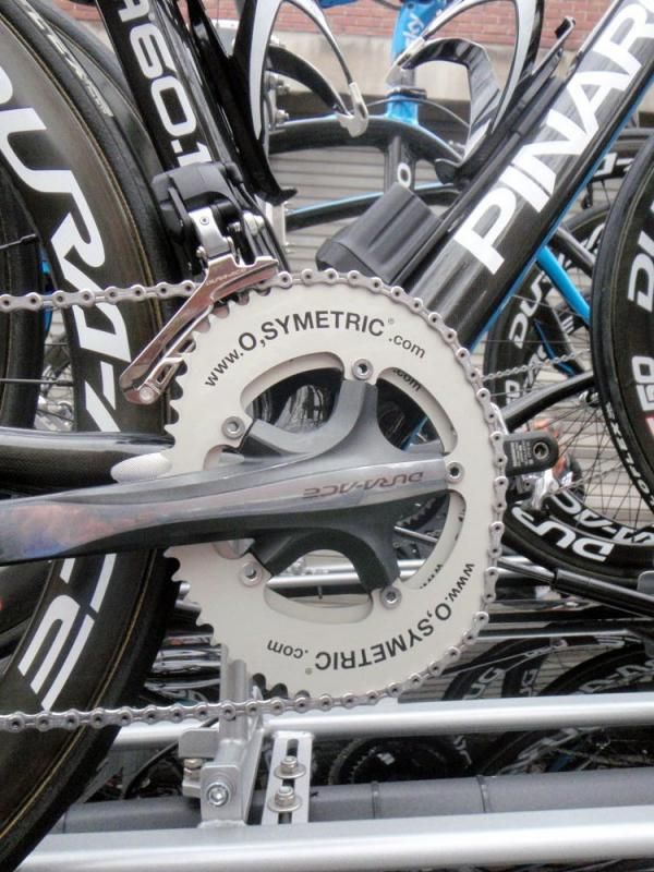 Bradley Wiggins (Team Sky) is using the O'Symetric chain rings