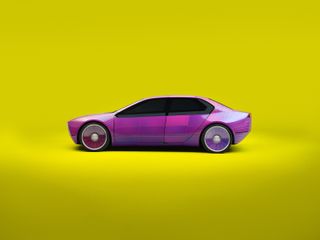 BMW i Vision Dee Concept in pink on yellow background
