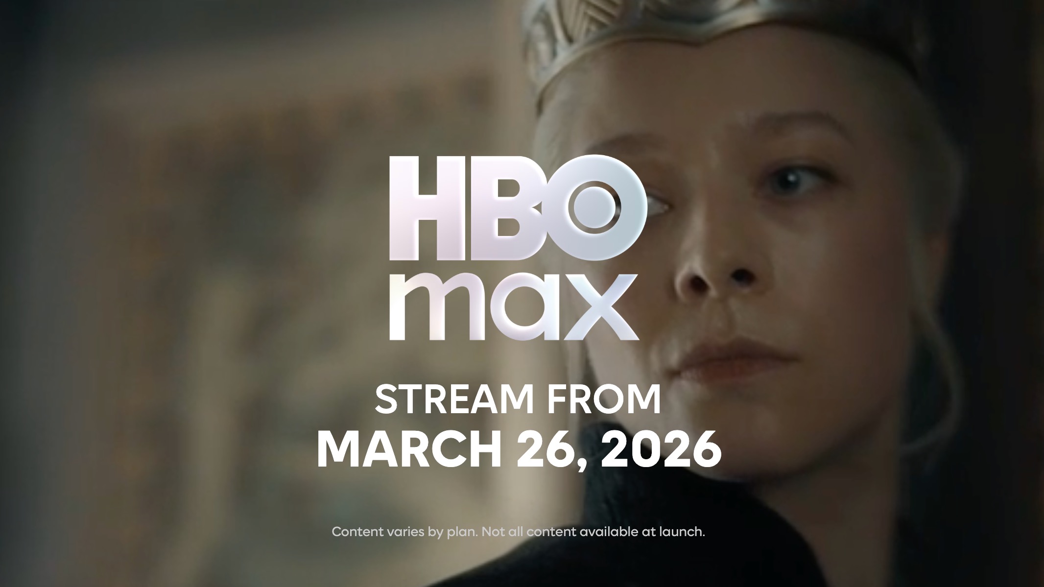 The HBO Max logo and UK launch date in front of  a still image from Game Of Thrones.