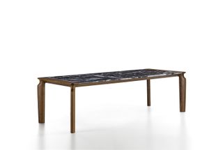 Milan Design Week Porada Amphora dining table in wood base and marble top