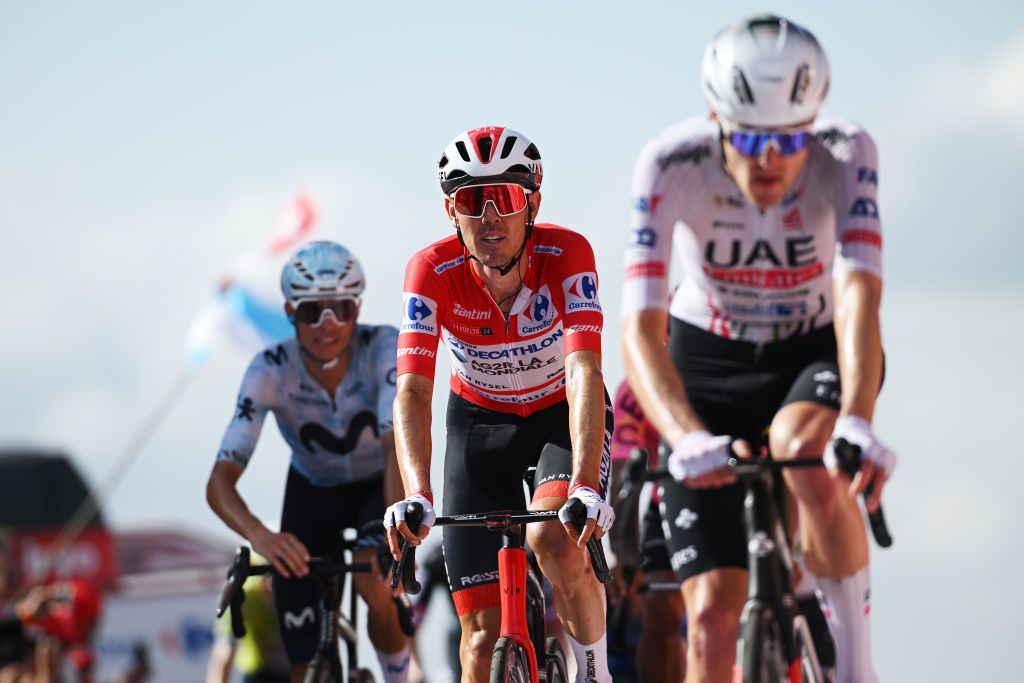 ESTACION DE MONTANA DE MANZANEDA OURENSE SPAIN AUGUST 29 Ben OConnor of Australia and Team Decathlon AG2R La Mondiale crosses the finish line during the La Vuelta 79th Tour of Spain 2024 Day 12 a 1375km stage from Ourense Termal to Estacion de Montana de Manzaneda 1491m UCIWT on August 29 2024 in Estacion de Montana de Manzaneda Spain Photo by Dario BelingheriGetty Images