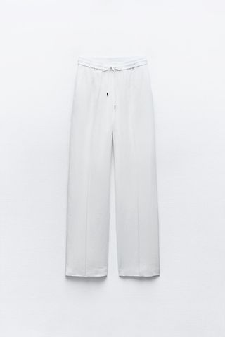 Linen Blend Straight Pants