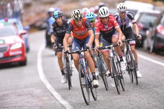 Vincenzo Nibali (Bahrain-Merida) leads the group