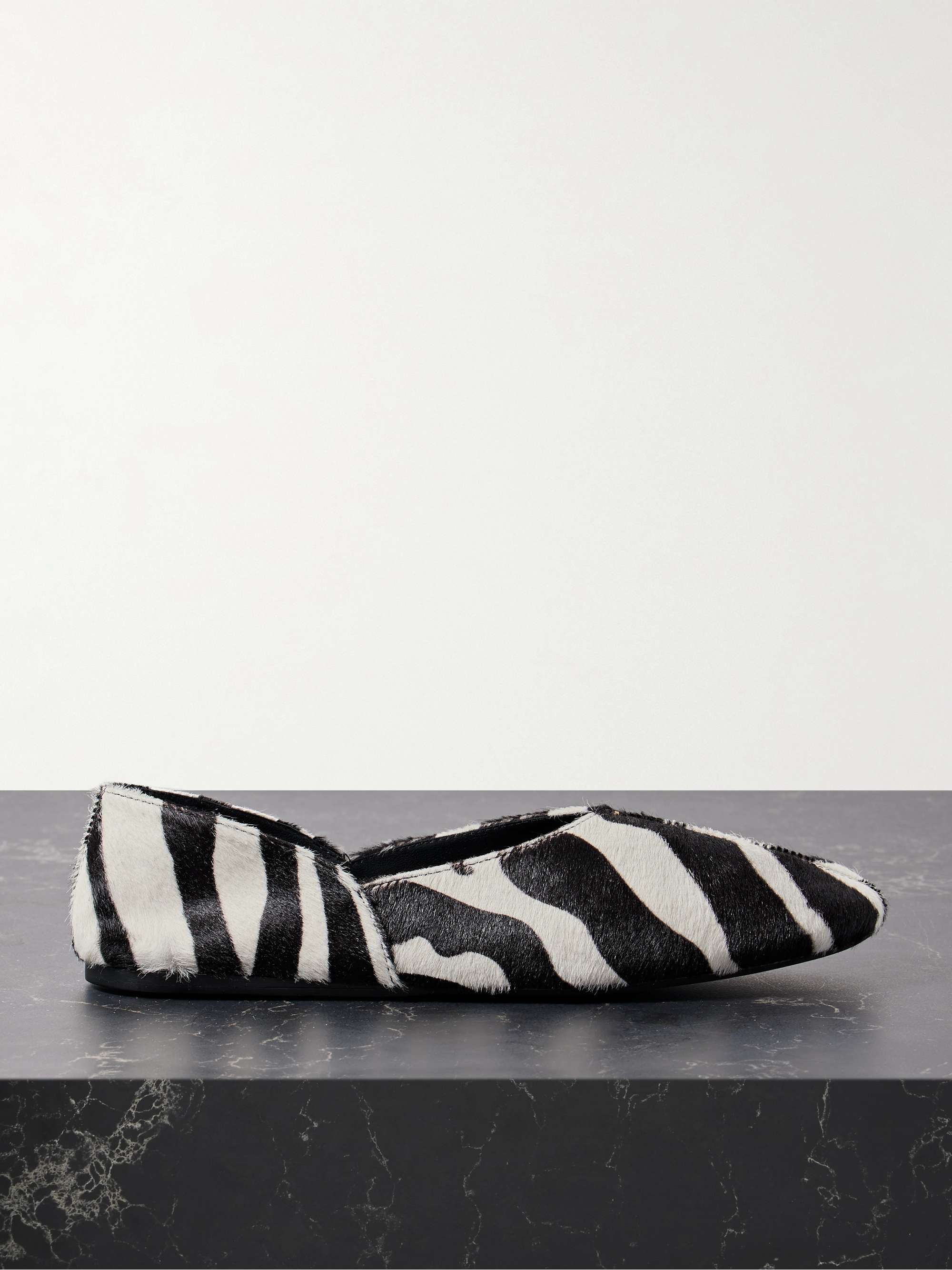 Jane Zebra-Print Calf Hair Flats