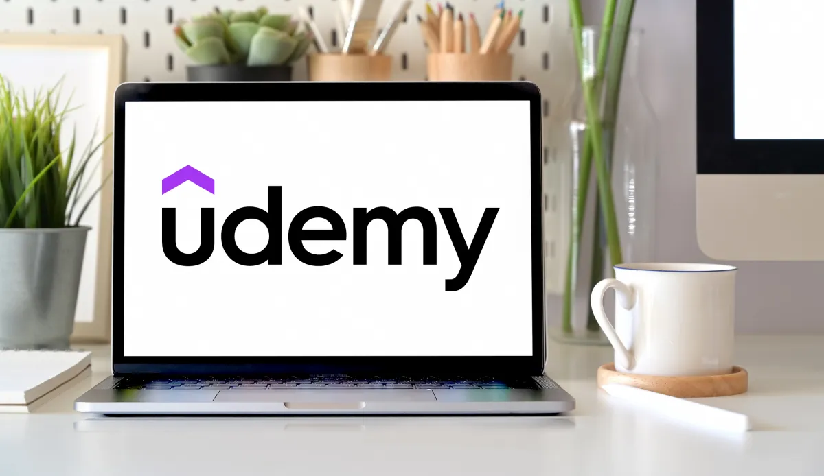 Udemy shown in a laptop