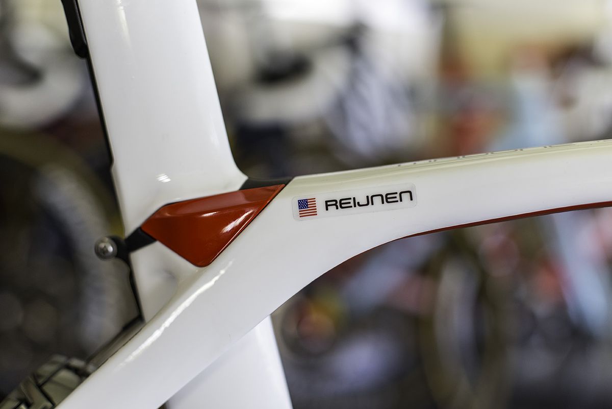 Kiel Reijnen's name is on his bike