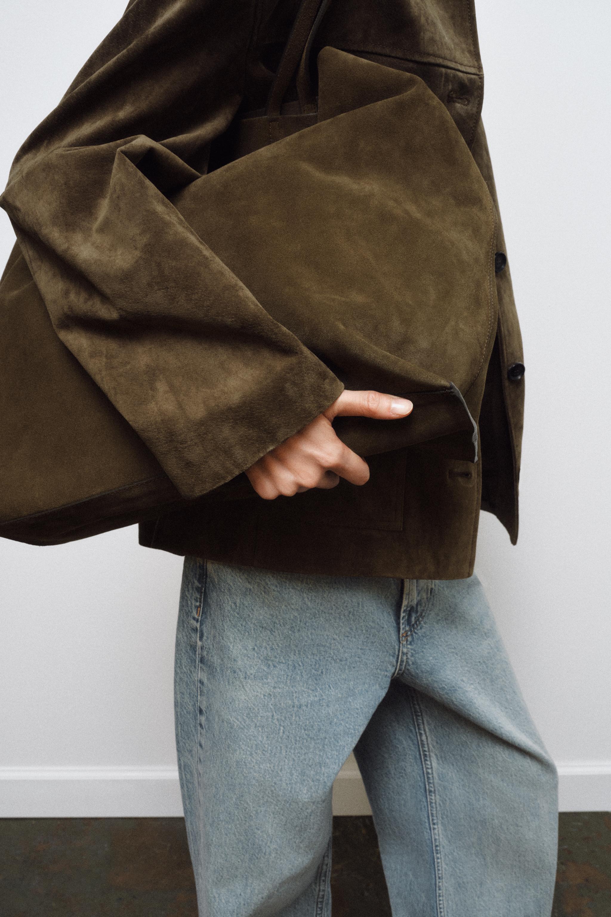 Split Suede Maxi Tote Bag