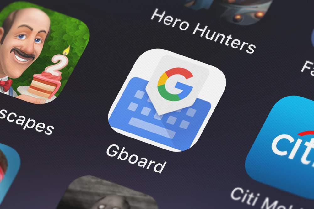 Image of a close up of the Gboard app icon on a phone screen