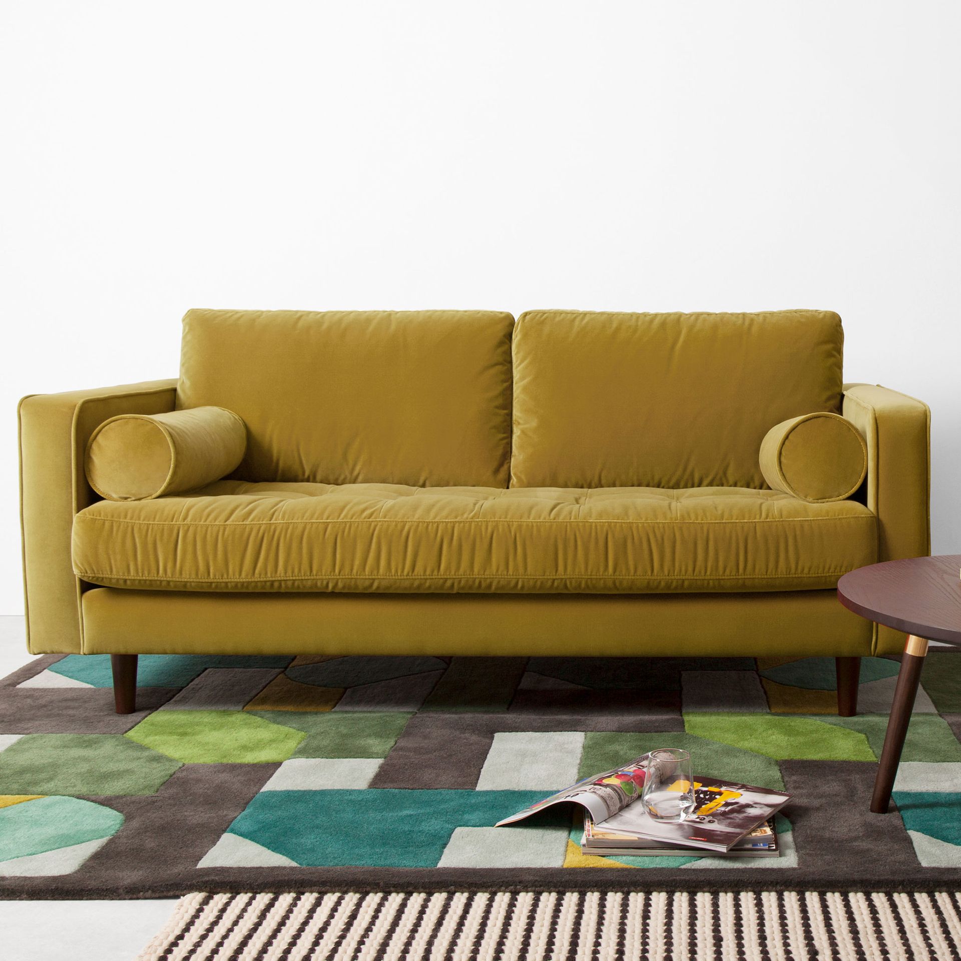 made.com gold scott sofa two seater