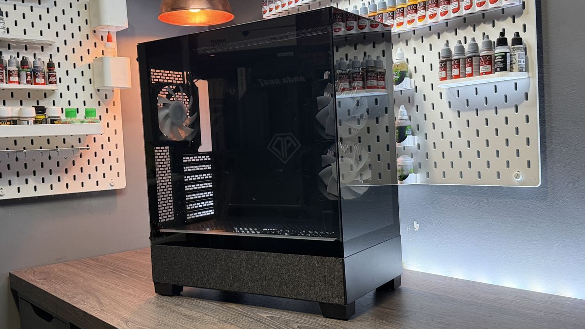 The Phanteks XT View Matrix case on a table.