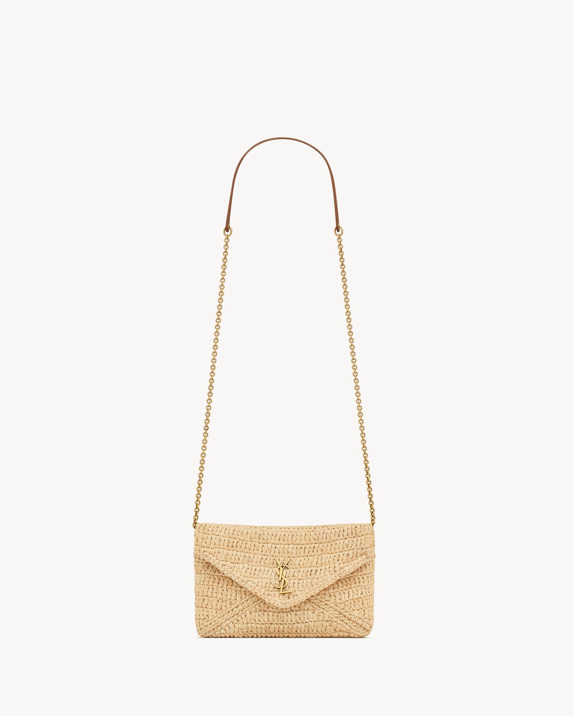 Cassandre Small Chain Pouch in Raffia