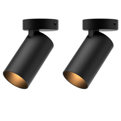 pair of black adjustable spotlights