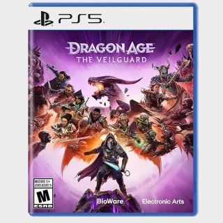 Dragon Age The Veilguard PS5 box on a plain background