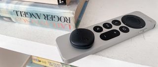 Tile Sticker on an Apple TV remote control