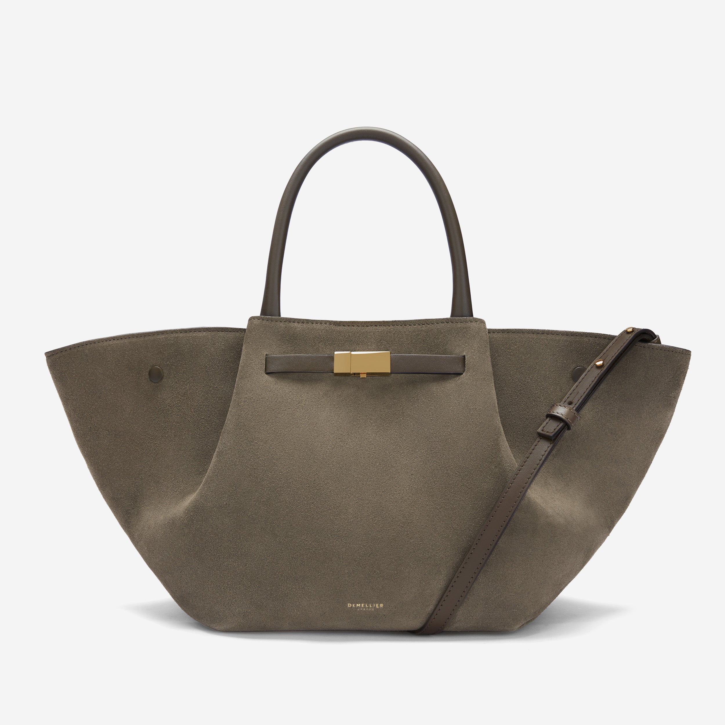 The Midi New York | Deep Olive Suede &amp;amp; Deep Olive Smooth | Demellier