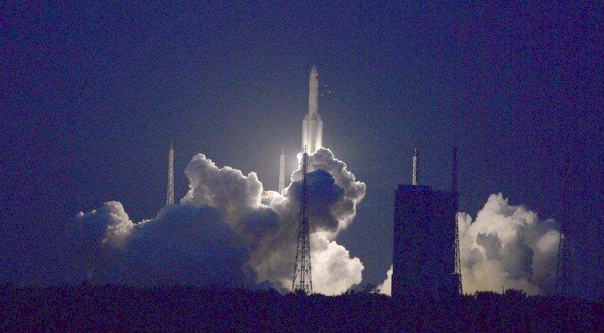 A Long March 5 rocket lifts off from the Wenchang Satellite Launch Center July 2. The launch was later declared a failure.