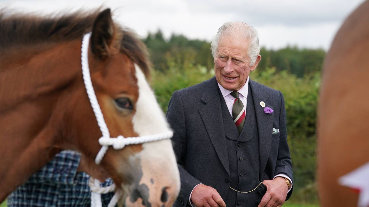 King Charles attends the Lanark Auction Market