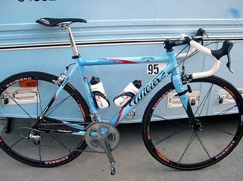 Fabian Wegmann's Gerolsteiner Wilier Triestina is a no-frills, full scandium frame made with Easton GX2 tubing.