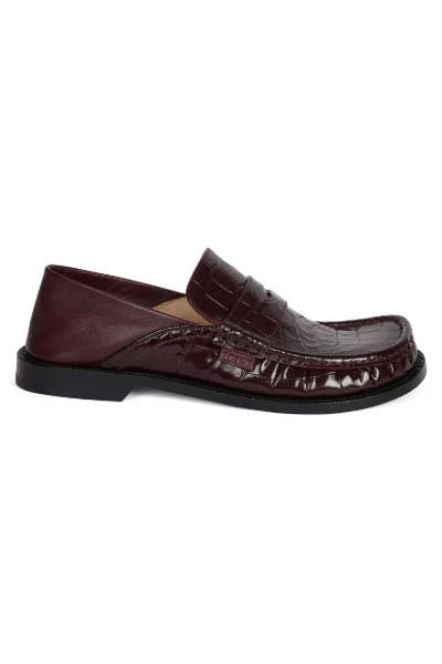 LOEWE, Croc-Embossed Leather Loafers
