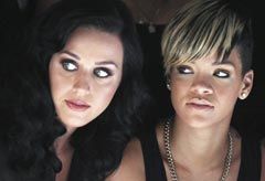 Katy Perry and Rihanna at Karl Lagerfeld spring/summer 2010 - Paris Fashion Week