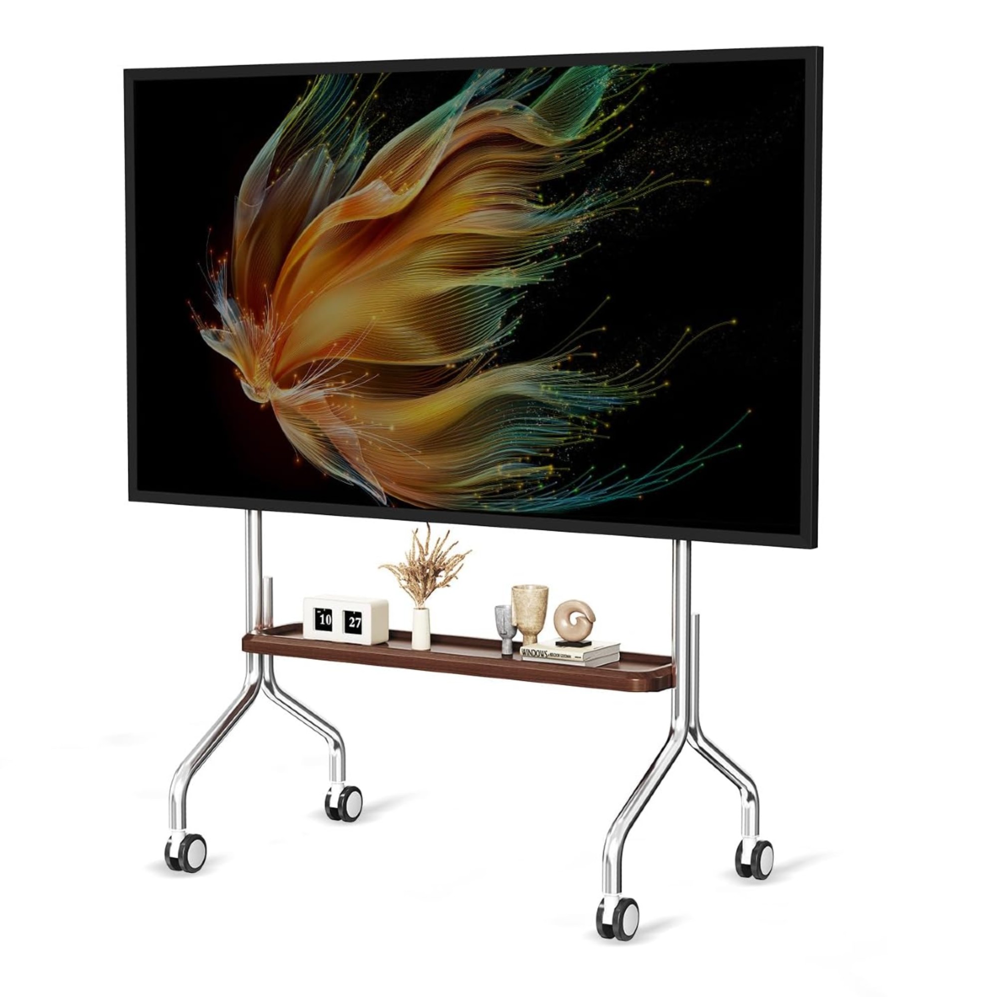 CNTSLNB Mobile TV Cart Easel Rolling TV Stand