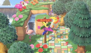 Animal Crossing: colourful tile path