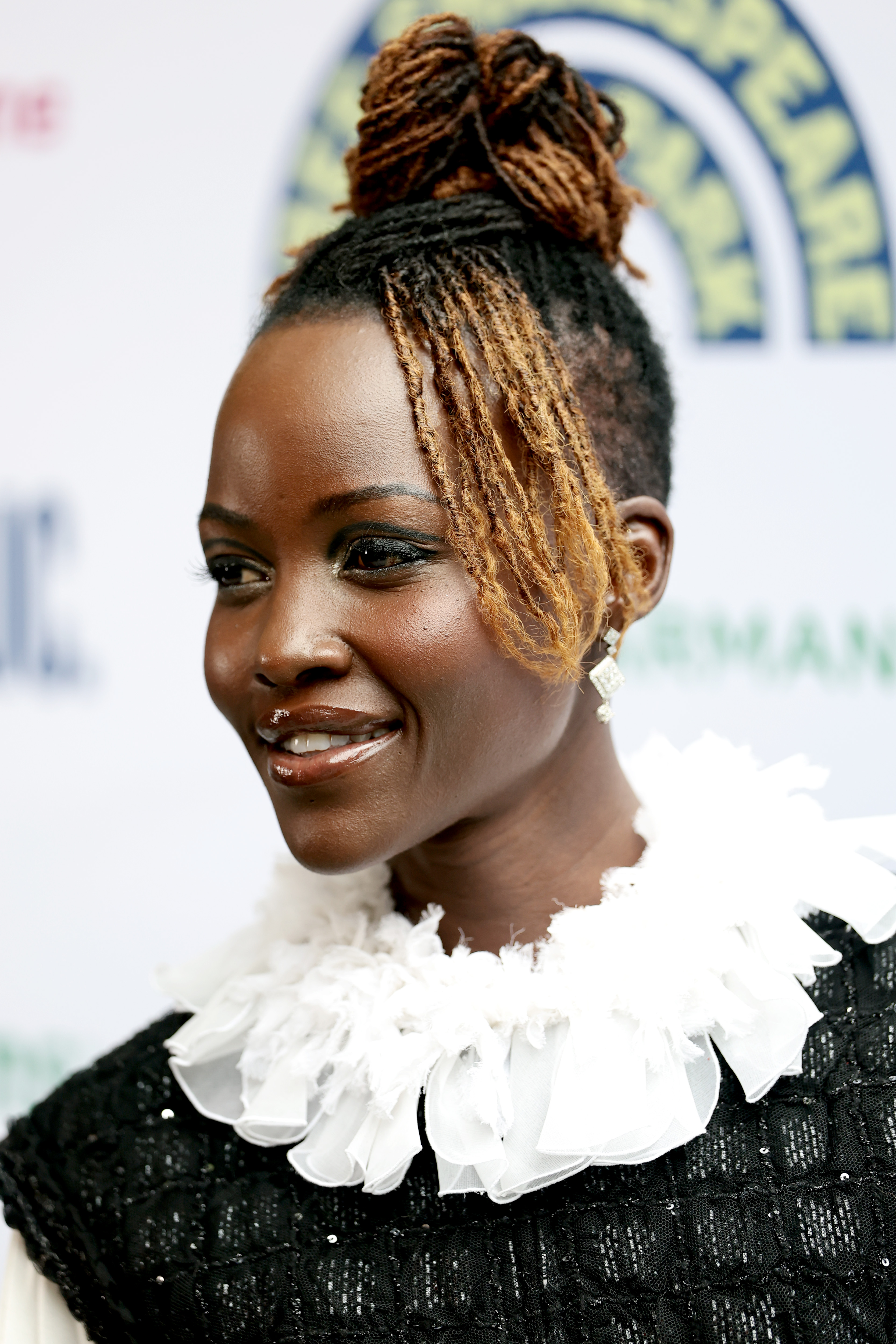 Lupita Nyong&#039;o wears ombr&amp;eacute; locs as she attends Shakespeare in the Park&#039;s opening night celebration of &amp;quot;Twelfth Night&amp;quot; at Delacorte Theater on August 21, 2025 in New York City.