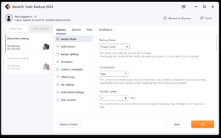 Per-backup settings in EaseUS Todo Backup