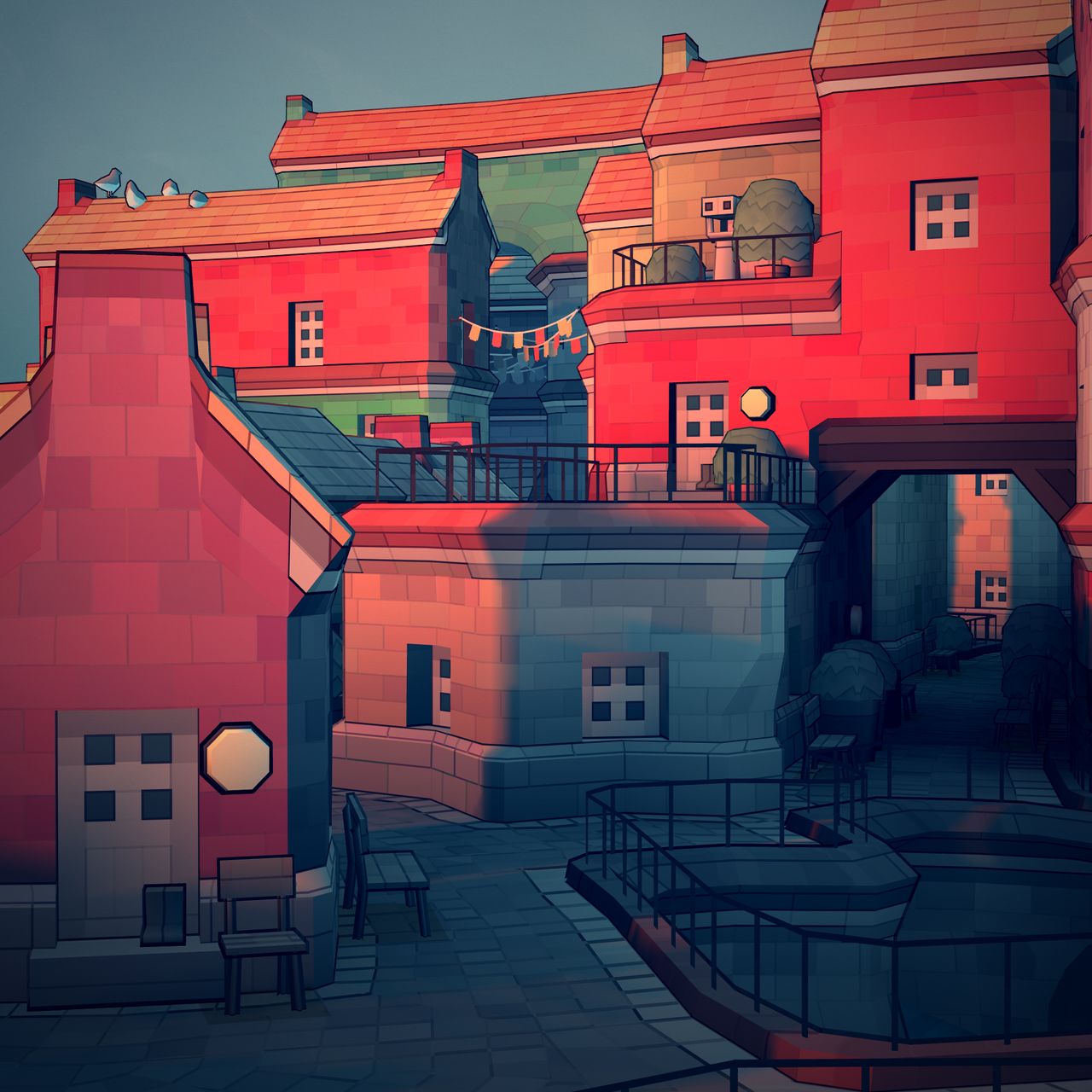 Townscaper town from various angles