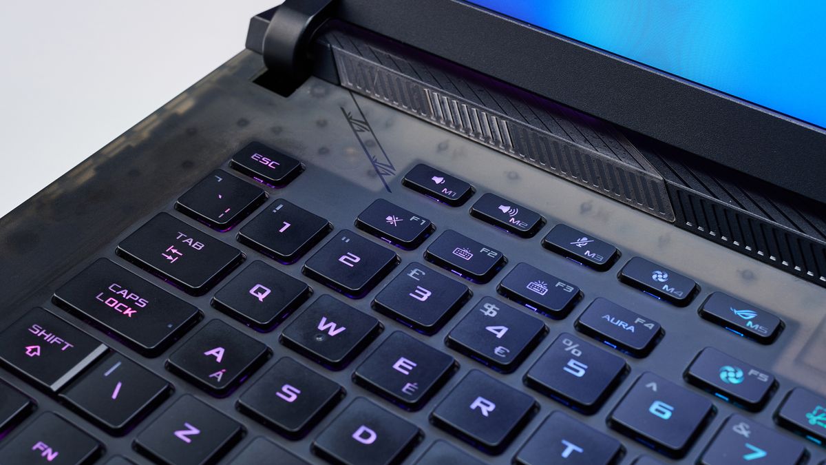 The Asus ROG Strix 16 keyboard.
