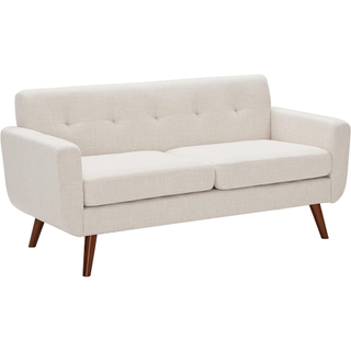 white mid-century modern couch