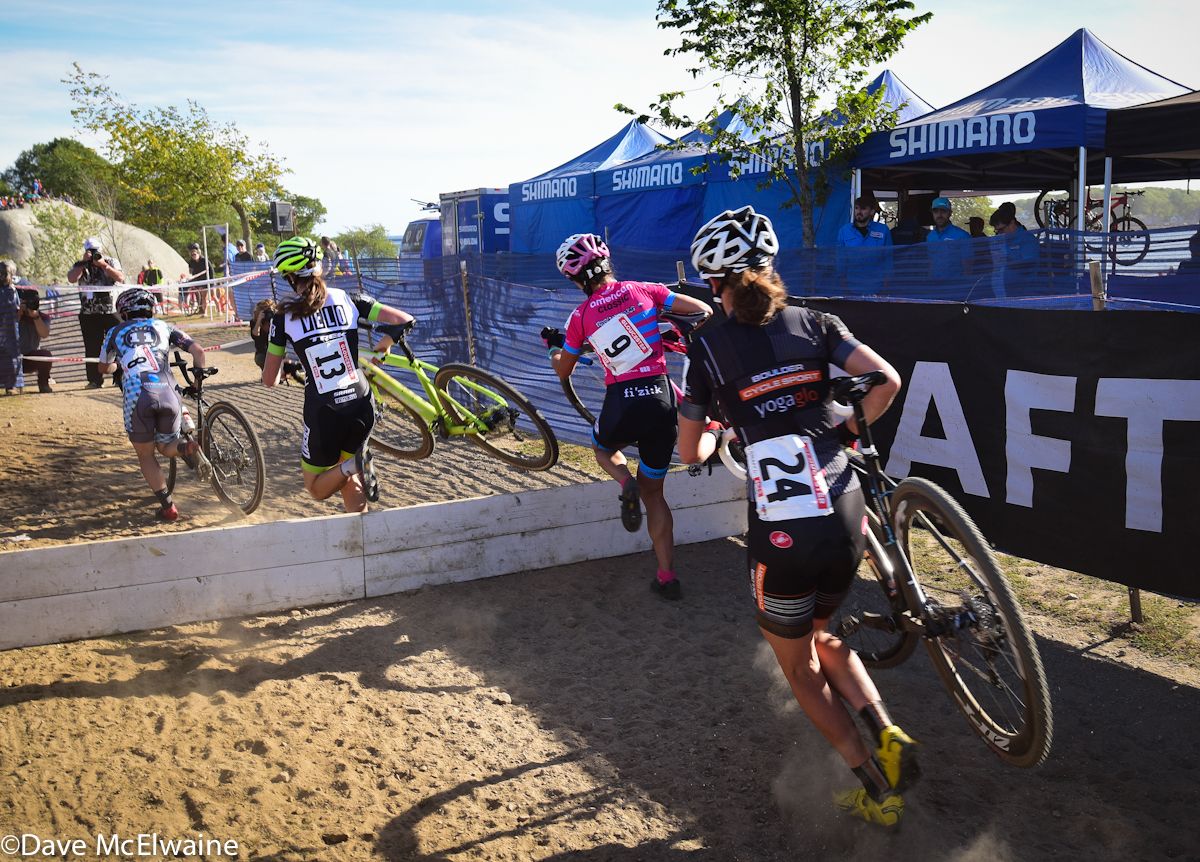 Arley Kemmerer (Level Eleven Racing) leading Gabby Durrin, Courtenay McFadden, and Amanda Miller late in the race