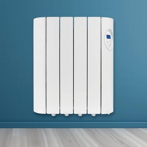 Futura 600w White Oil Filled Radiator Heaters for Home, 24/7 Day Timer Electric Heater Lot 20 &amp;amp; Advanced Thermostat Control, Wall Mounted Low Energy Electric Radiator With Child Lock