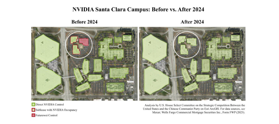 a map showing Futurewei&#039;s location in Nvidia&#039;s campus