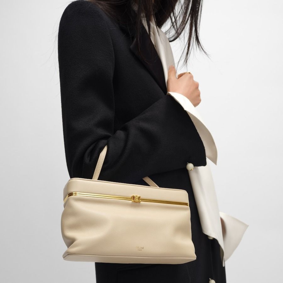 CELINE, East West Triomphe Frame in Supple Calfskin
