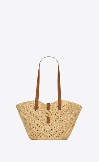 Panier Small in Raffia and Vegetable-Tanned Leather